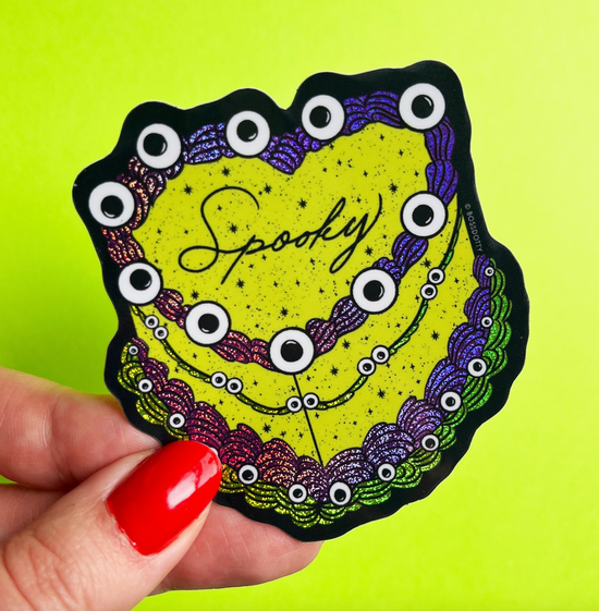 Spooky Vintage Cake Glitter Sticker