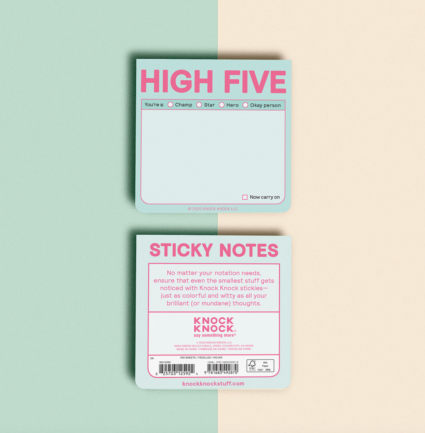 High Five Sticky Notes - 100 sheets