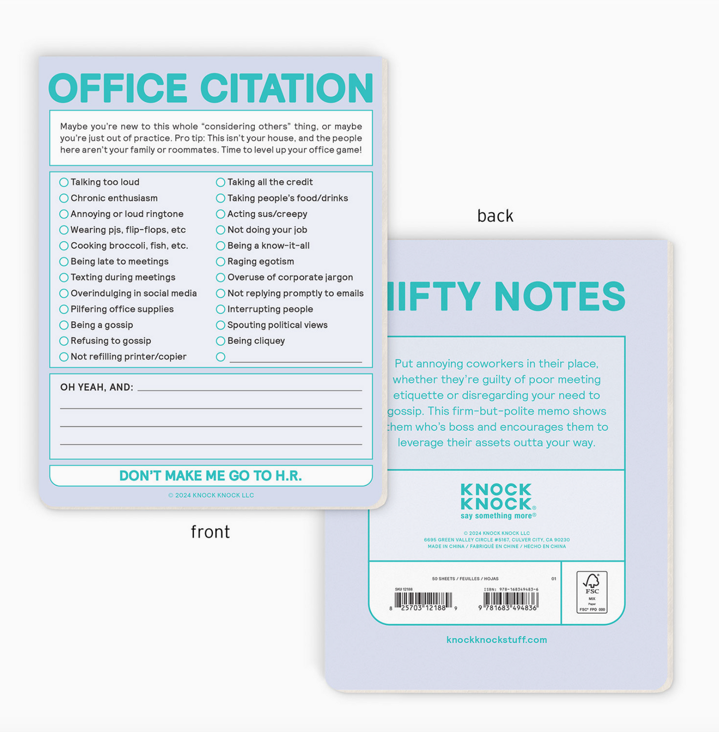 Office Citation Notepad - 50 sheets