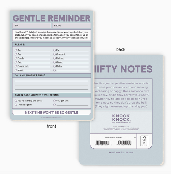 Gentle Reminders Notepad - 50 sheets