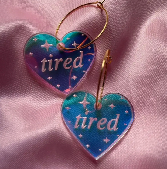 Tired Iridescent Hoop Earrings