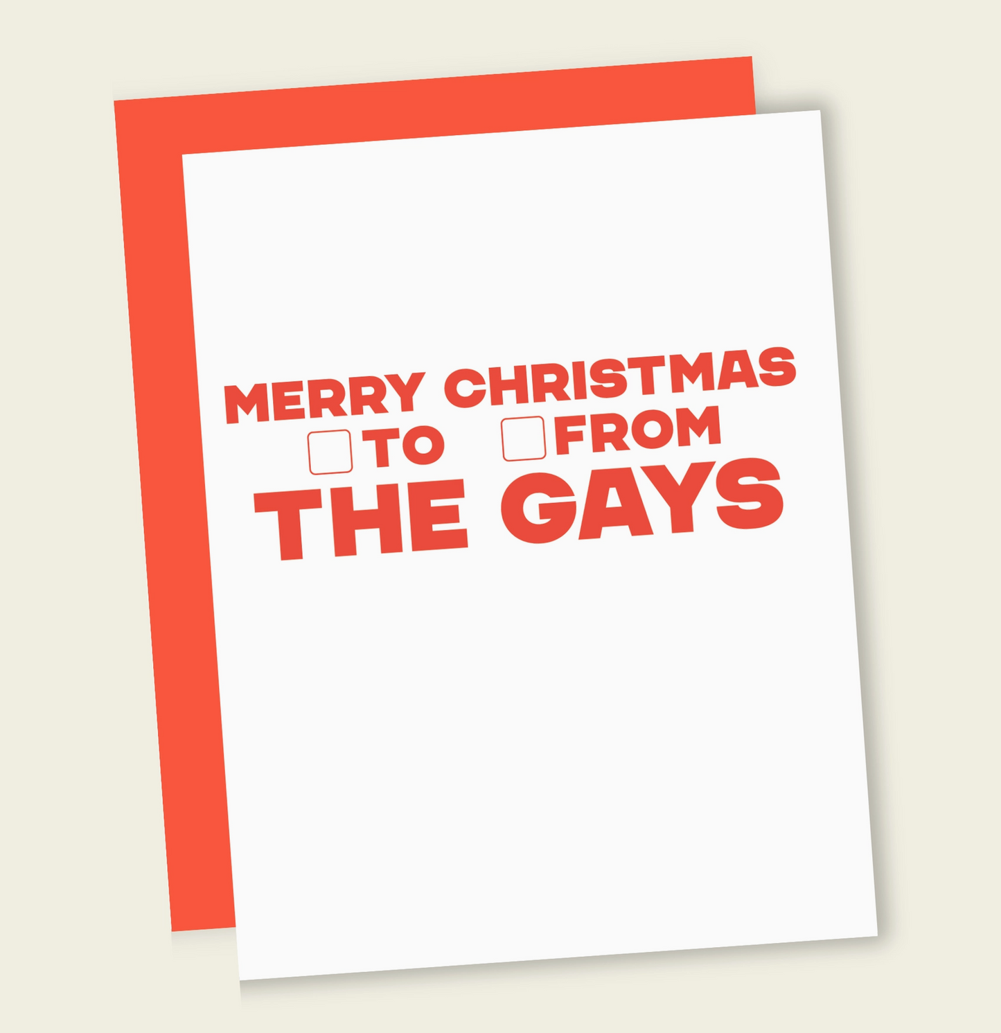 Merry Christmas To/From The Gays Card