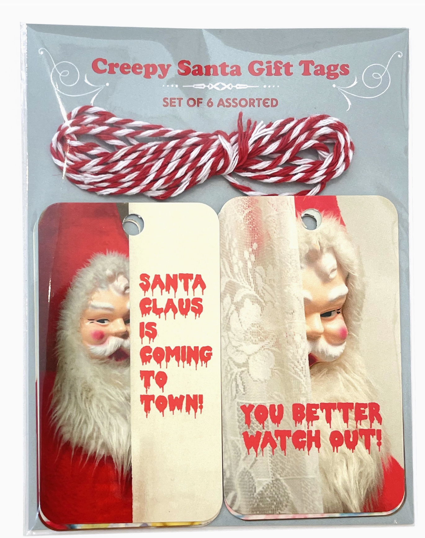 Creepy Santa Gift Tags - 6 tags included