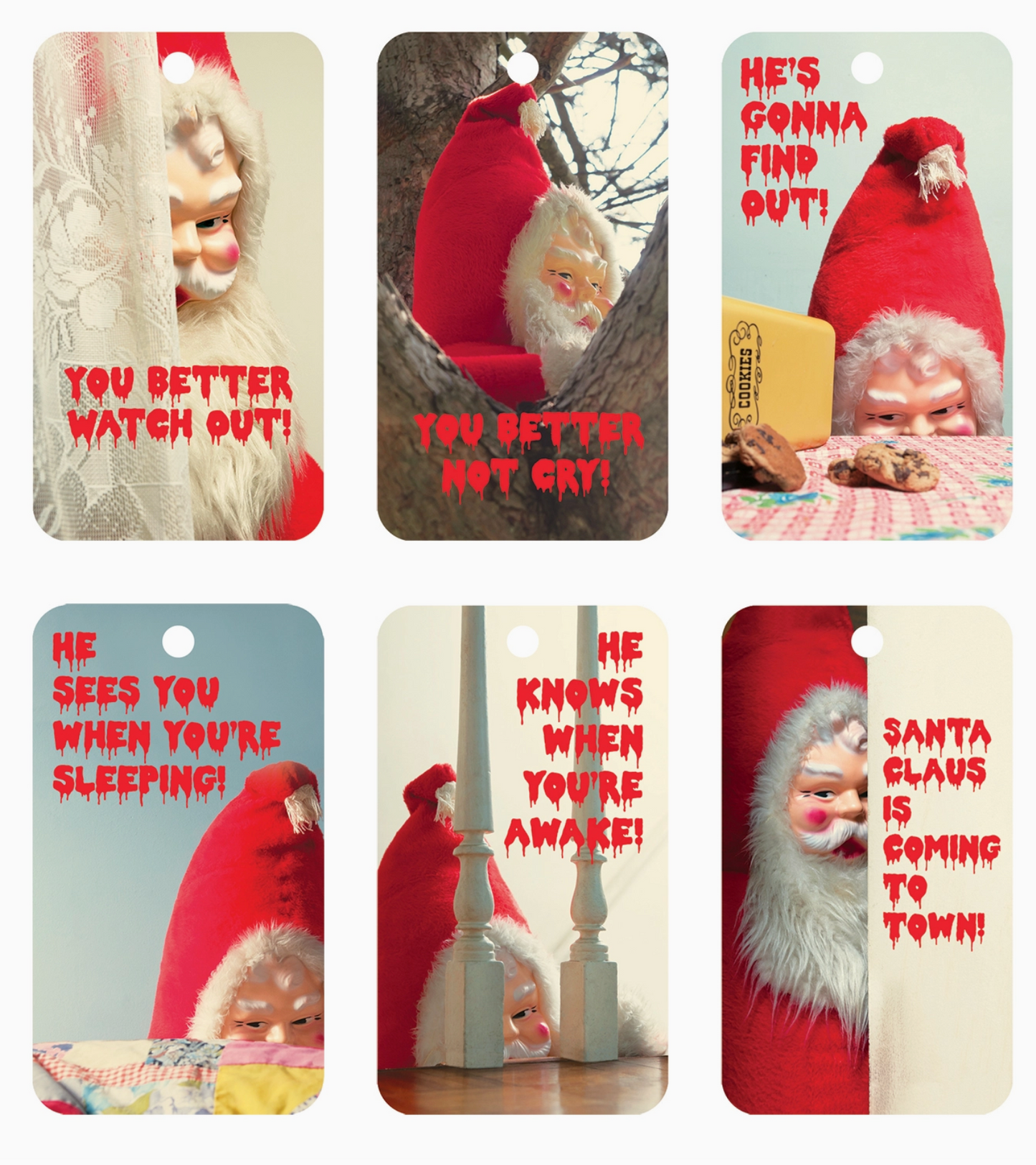 Creepy Santa Gift Tags - 6 tags included