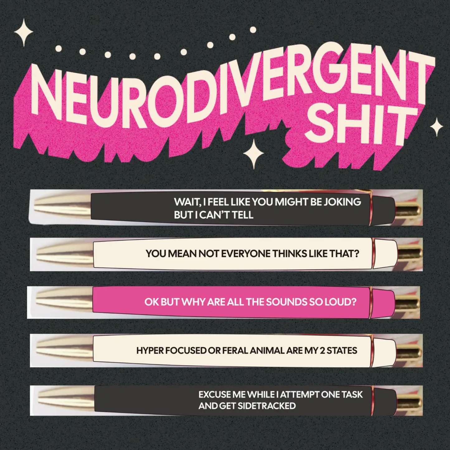 Neurodivergent Shit Pen Set - 5 pens