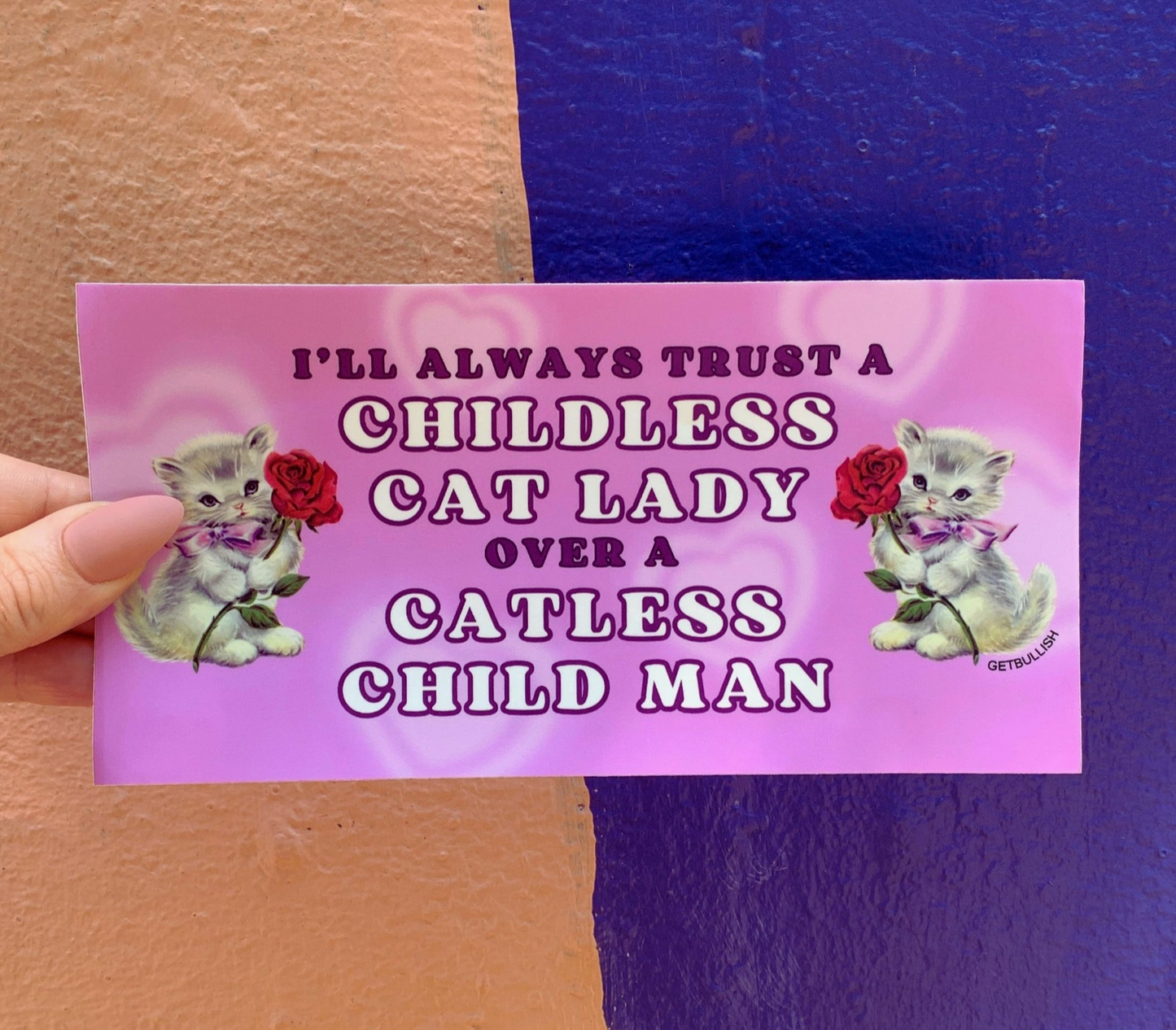 Childless Cat Lady Over A Catless Child Man Bumper Sticker