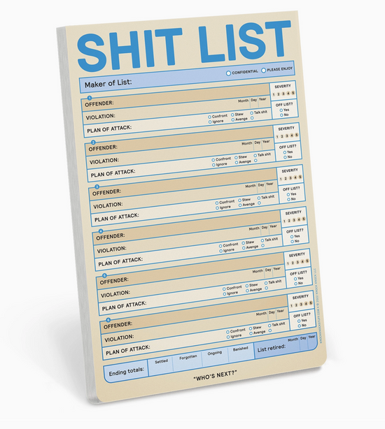 Shit List Notepad - 60 sheets