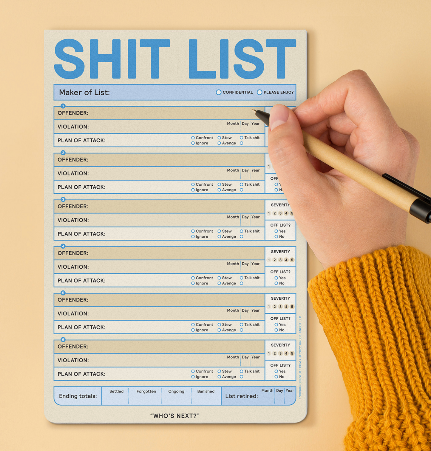 Shit List Notepad - 60 sheets