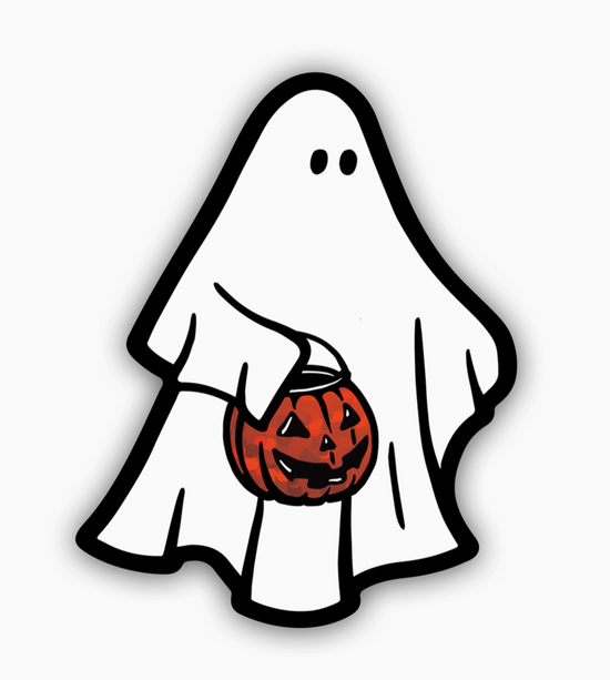 Trick-R-Treat Ghost Glitter Sticker