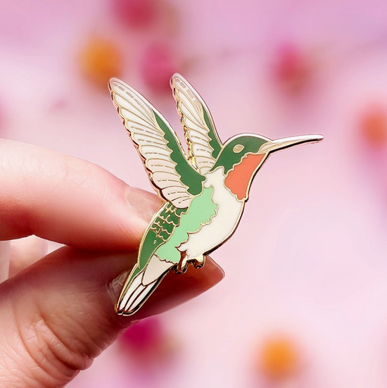 Ruby-Throated Hummingbird Pin