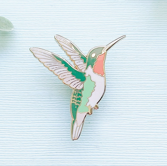 Ruby-Throated Hummingbird Pin