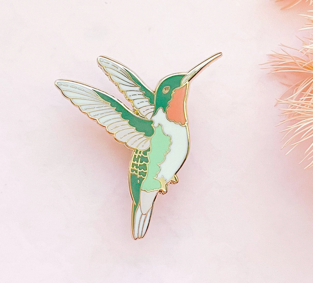 Ruby-Throated Hummingbird Pin