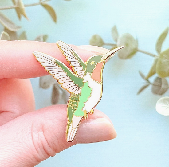 Ruby-Throated Hummingbird Pin