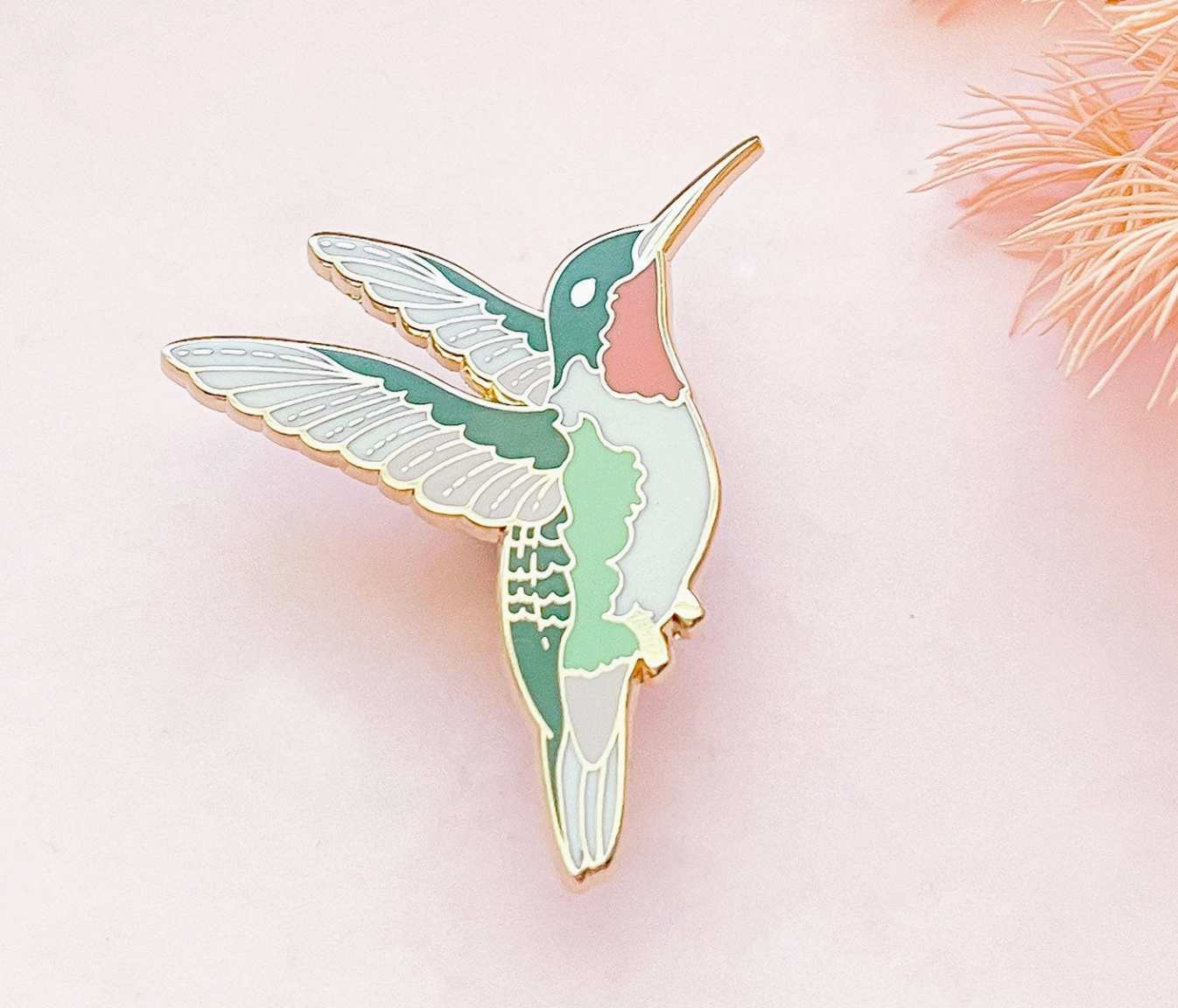 Ruby-Throated Hummingbird Pin