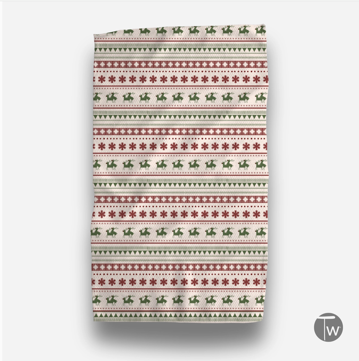 Holiday Sweater Frisky Deers Dish Towel