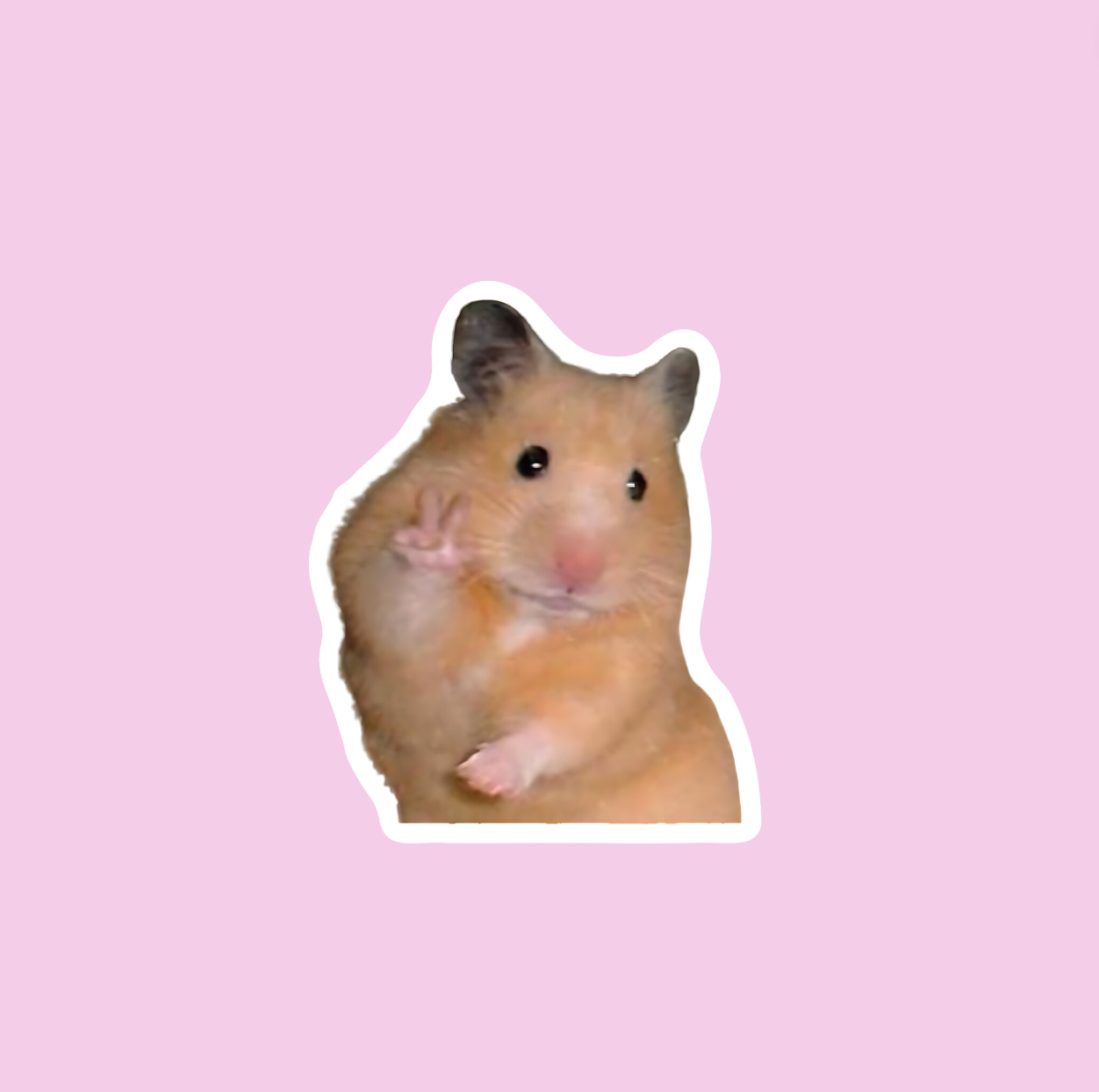 Peace Sign Hamster Sticker