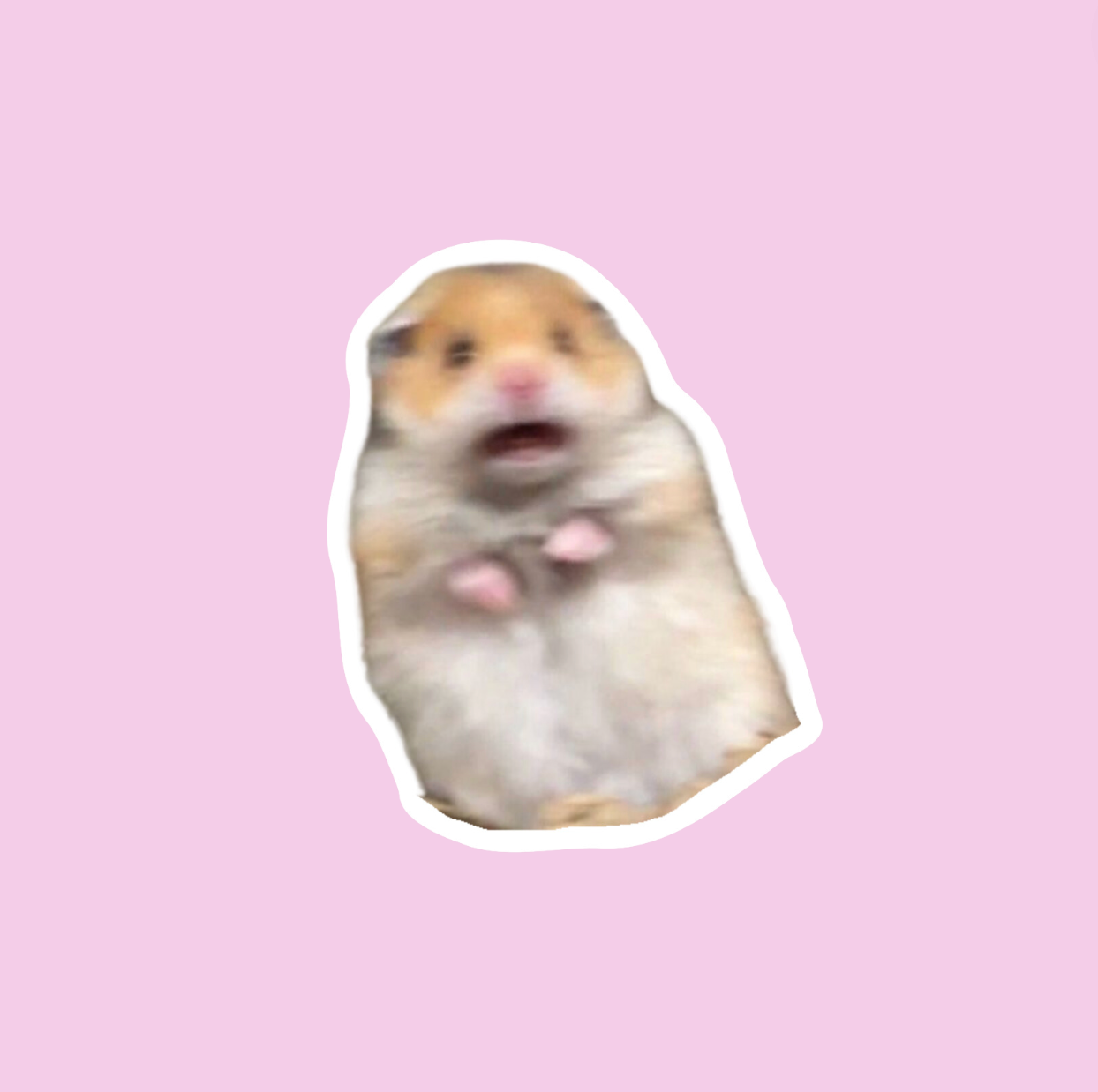 Scared Hamster Sticker