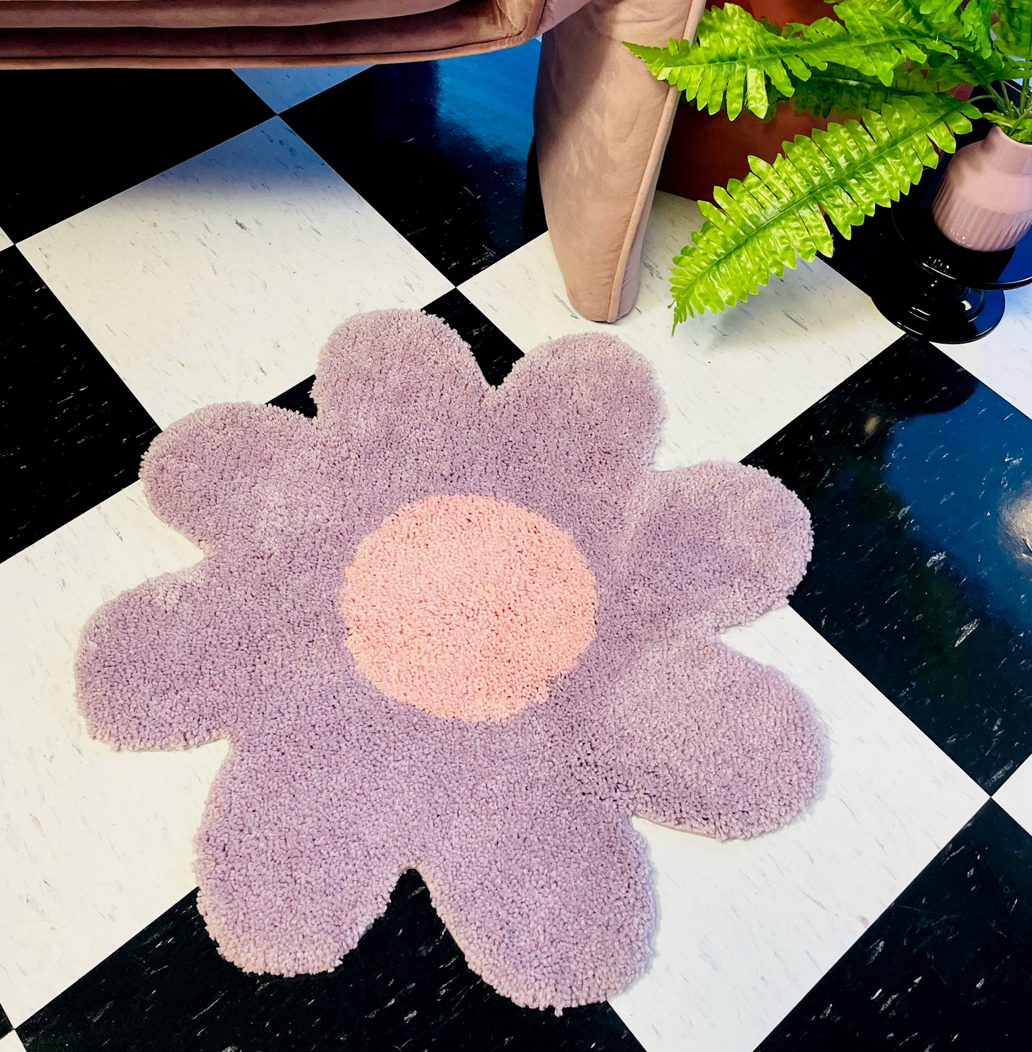 Lavender Daisy Rug