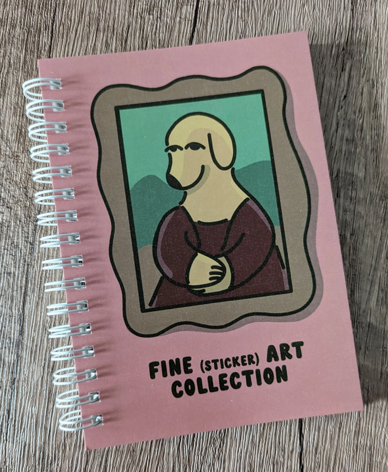 Reusable Sticker Book Fine Art Collection Pearl Dog Design- 50 Pages