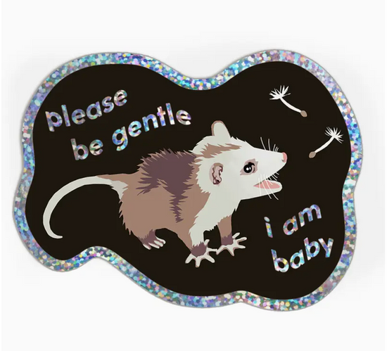 Please Be Gentle I Am A Baby Glitter Sticker