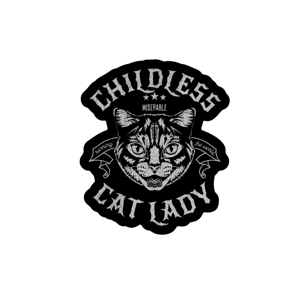 Childless Miserable Cat Lady Sticker