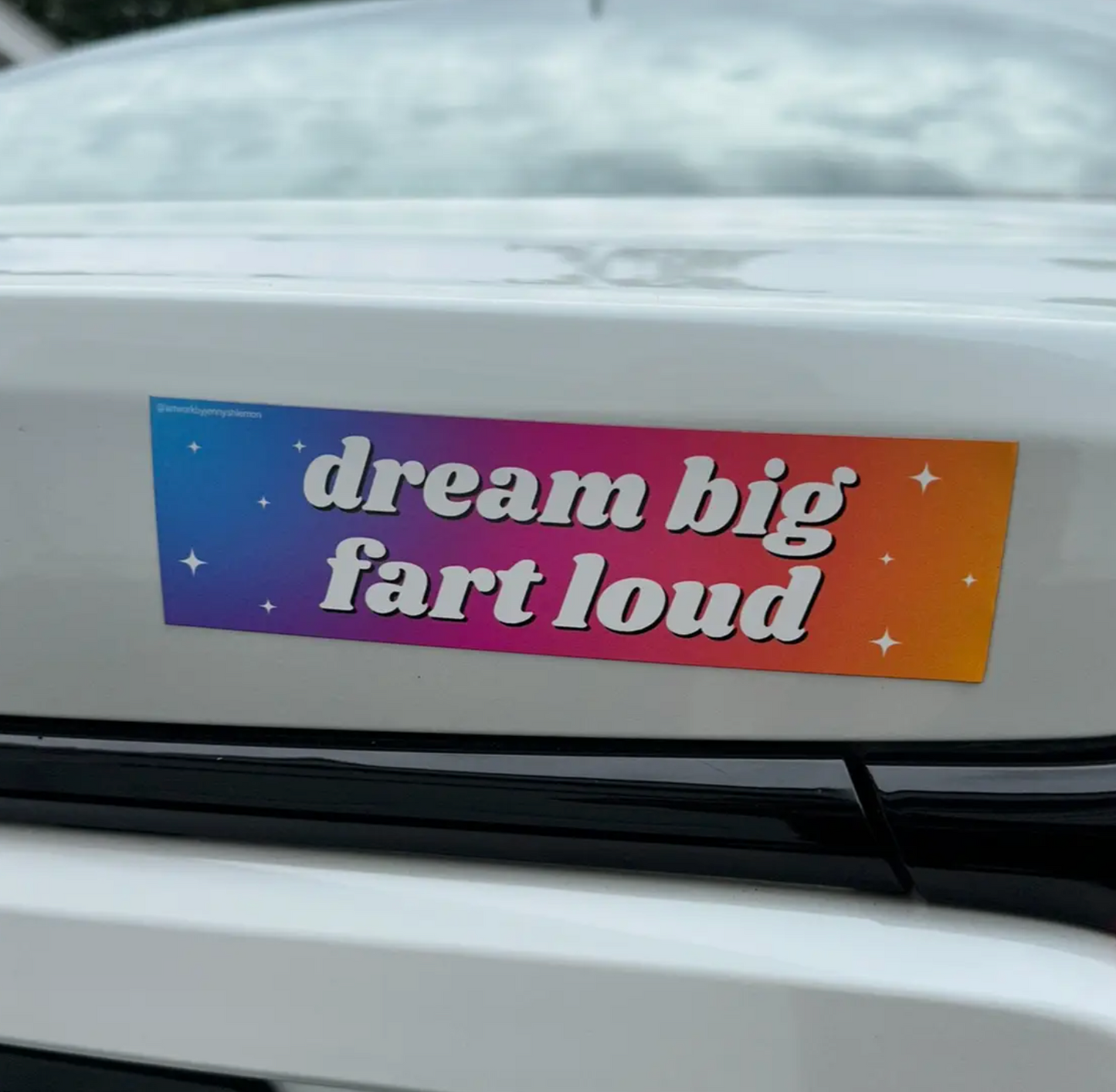 Dream Big Fart Loud Car Magnet