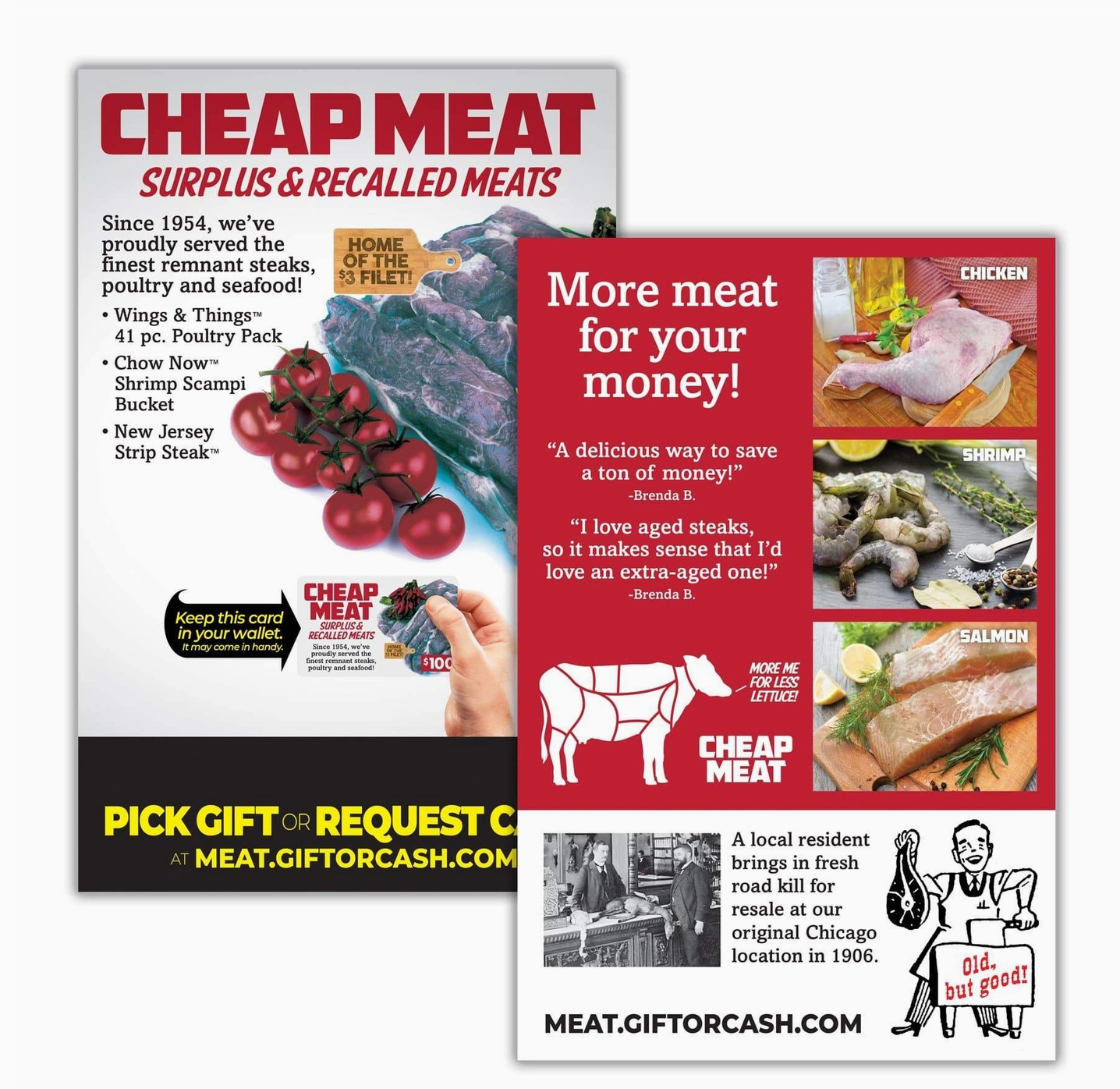 Cheap Meat Surplus Store Prank Gift Card