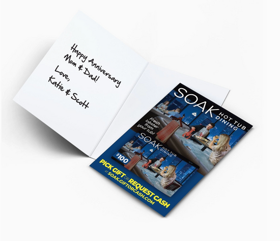 Soak Hot Tub Dining Prank Gift Card