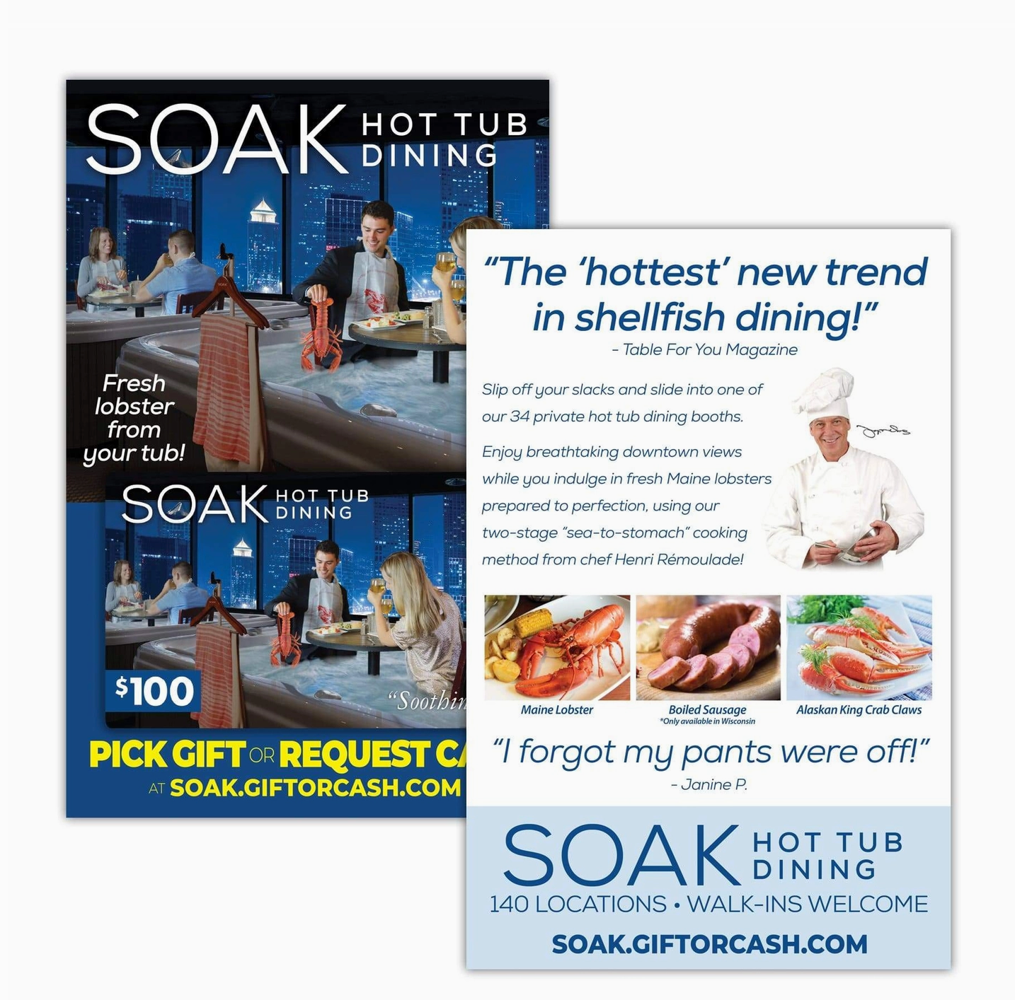 Soak Hot Tub Dining Prank Gift Card