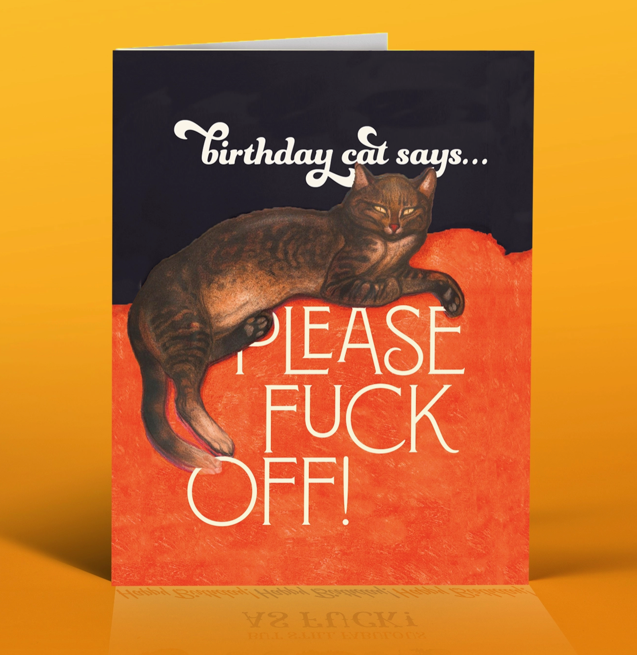 Birthday Cat Says...Please Fuck Off Card