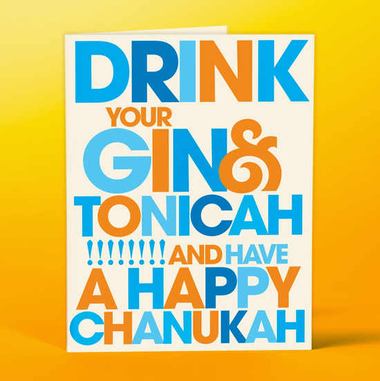 Drink Your Gin & Tonicah And Have A Happy Chanukah Card