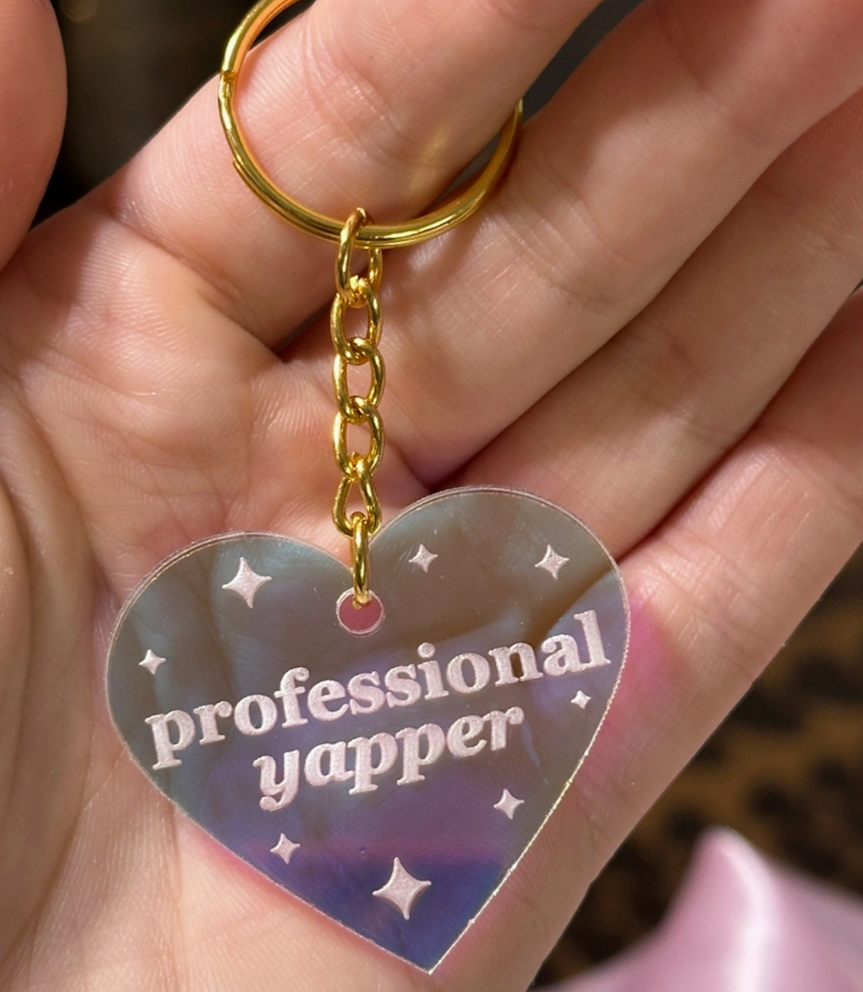 Professional Yapper Iridescent Acrylic Keychain