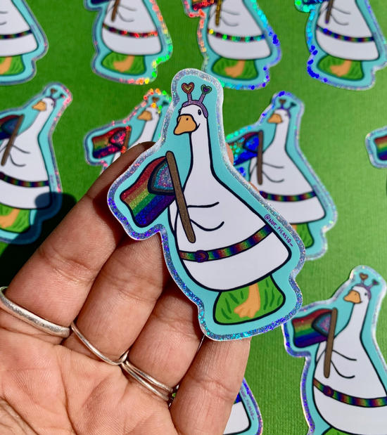 Pride Goose Glitter Sticker