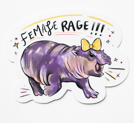 Moodeng Female Rage Sticker