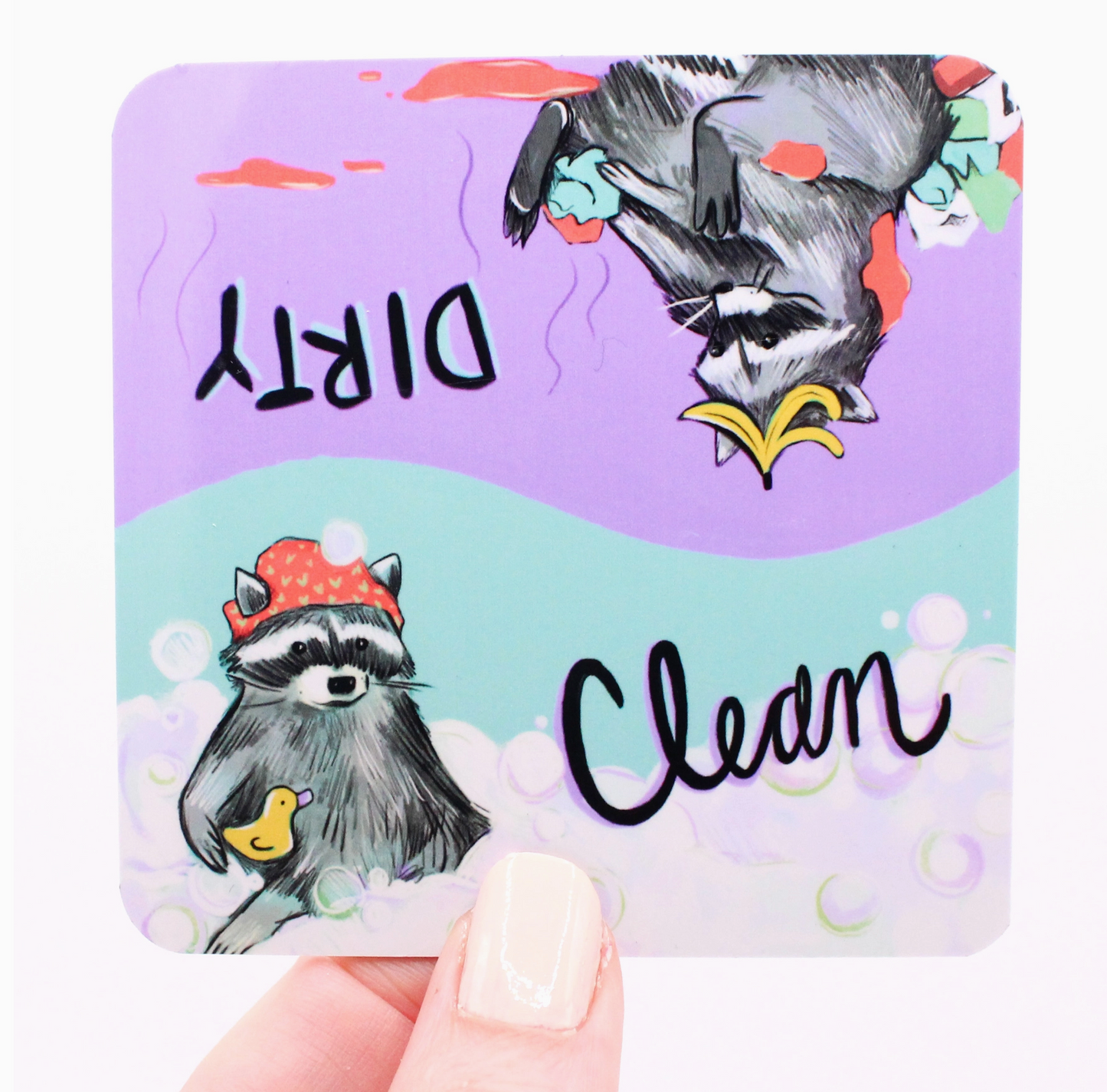 Raccoon Reversible Dishwasher Magnet