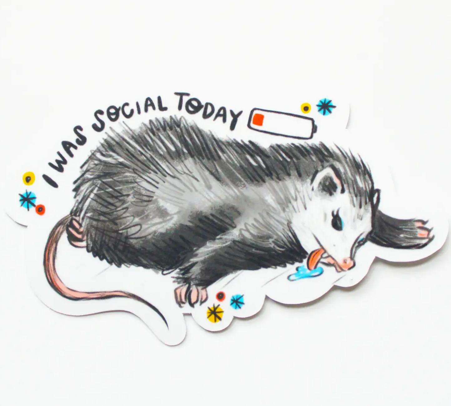 I Was Social Today Sticker