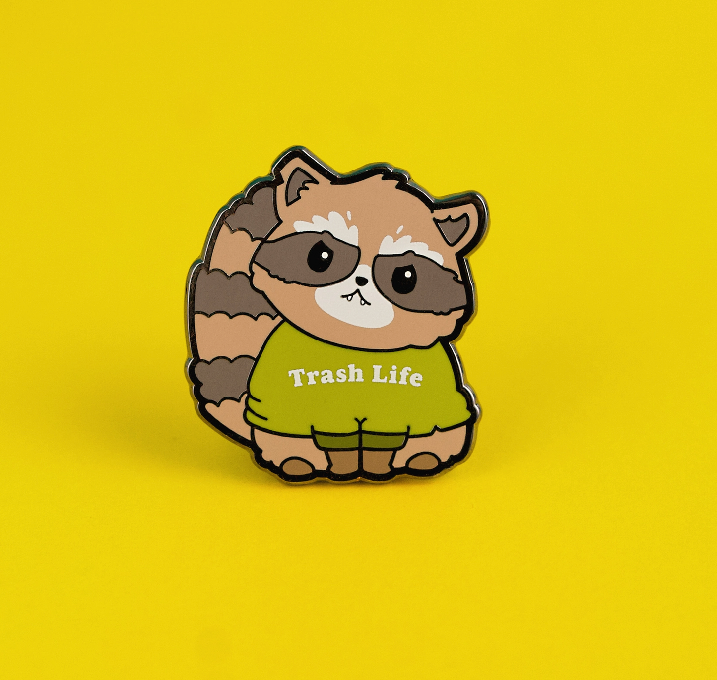 Raccoon Trash Life Pin