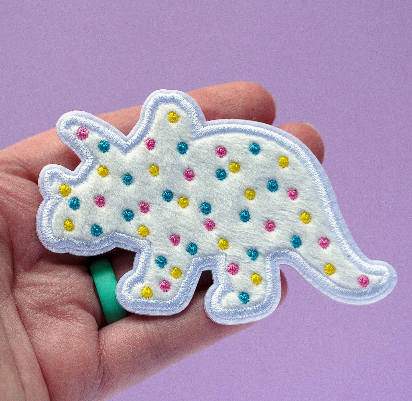 Dino Cookie Fuzzy Patch Set - 2 Patches Included