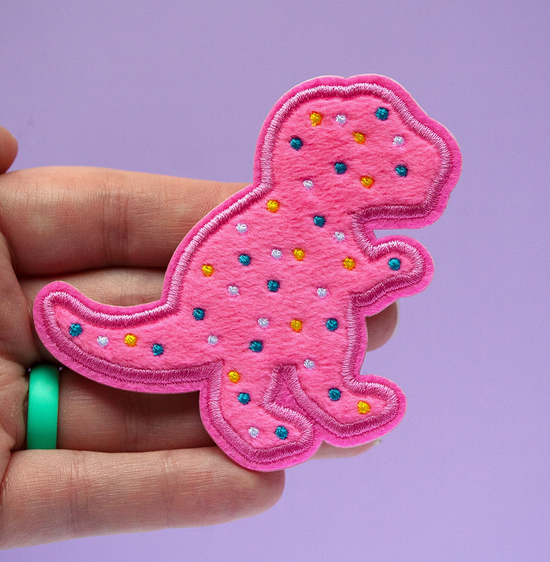 Dino Cookie Fuzzy Patch Set - 2 Patches Included