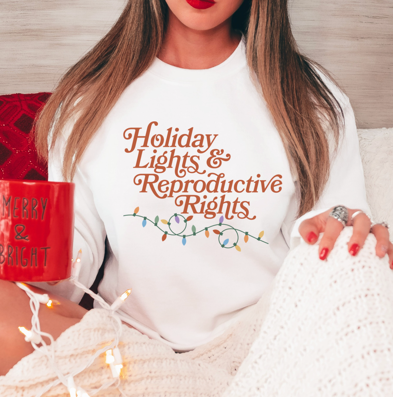 Holiday Lights & Reproductive Rights Unisex Sweatshirt