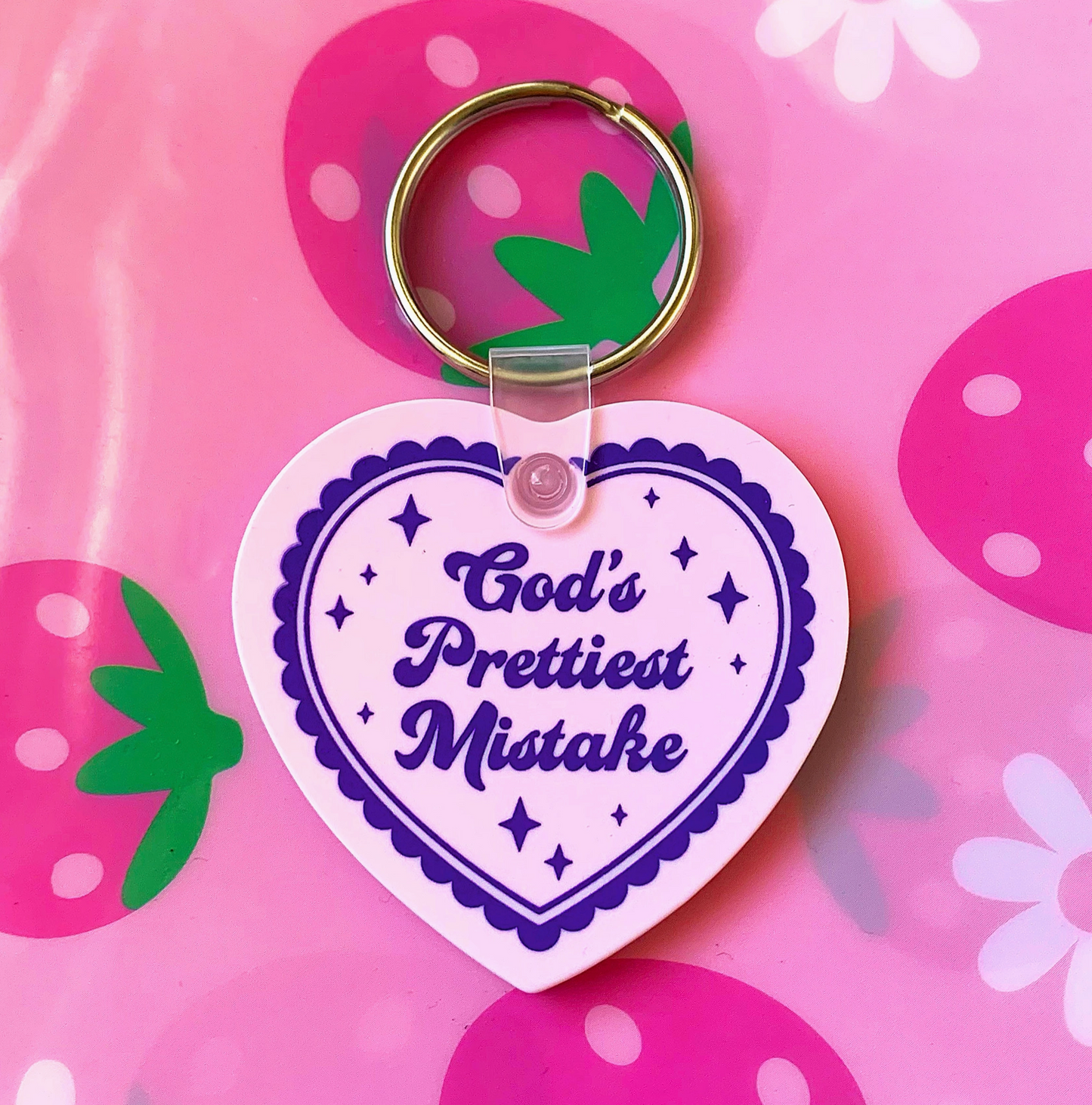 God's Prettiest Mistake Vinyl Keychain