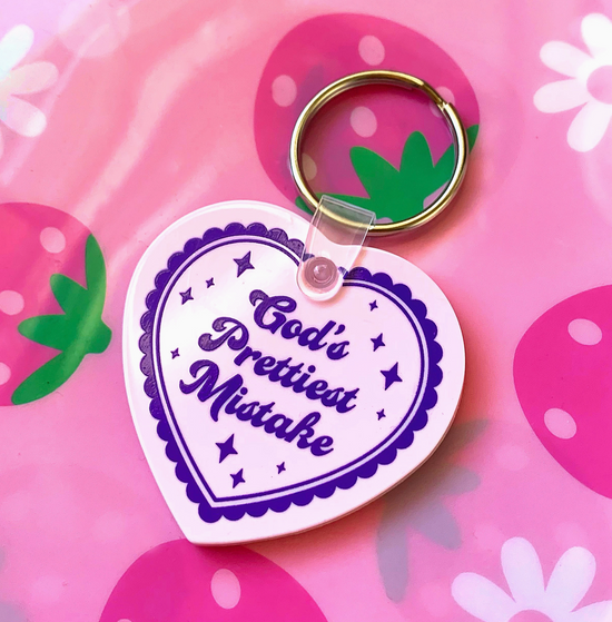 God's Prettiest Mistake Vinyl Keychain