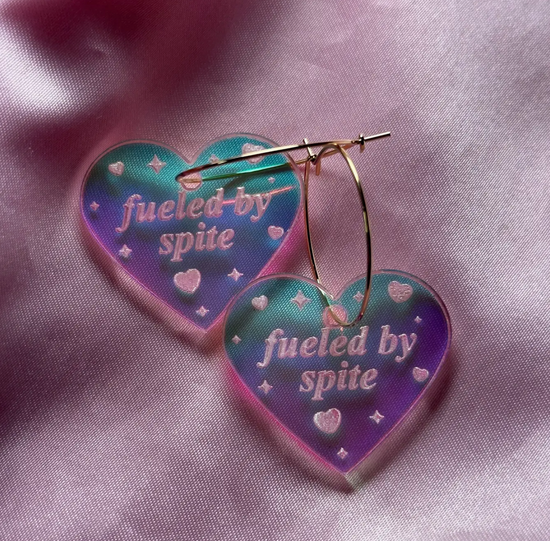 Fueled By Spite Iridescent Hoop Earrings