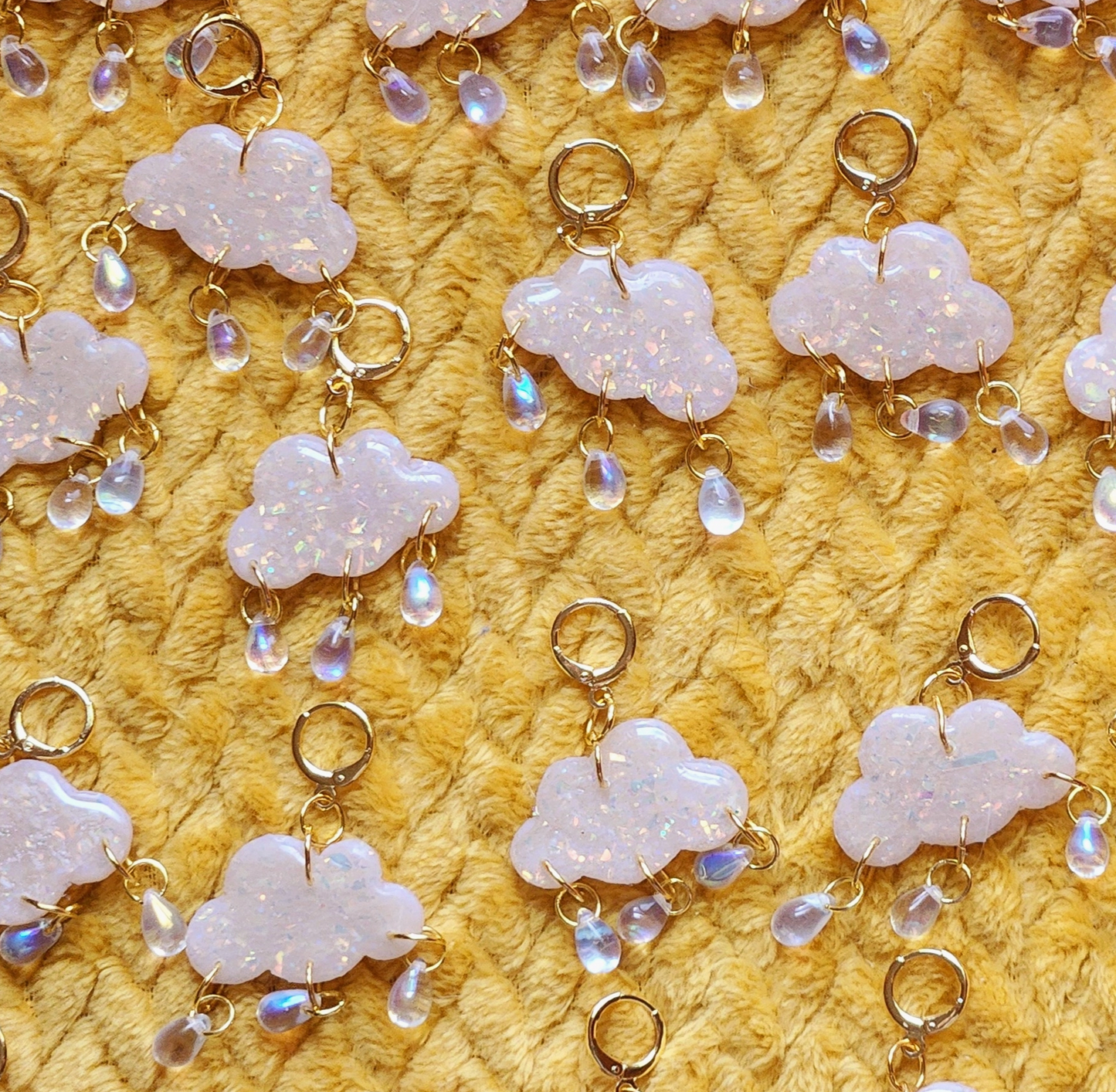 Opal Glitter Cloud Clay Earrings