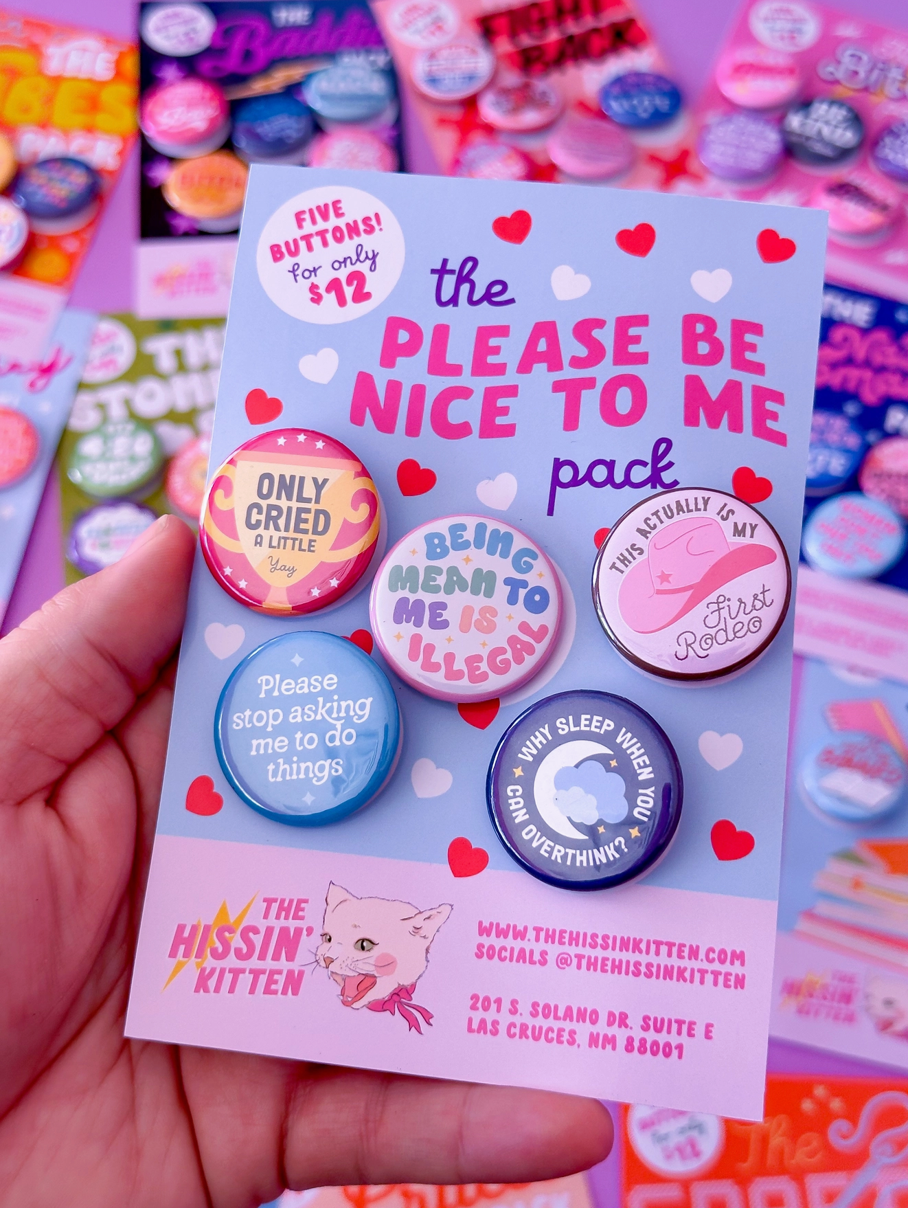 Please Be Nice To Me Button Magnet Pack - Set of 5