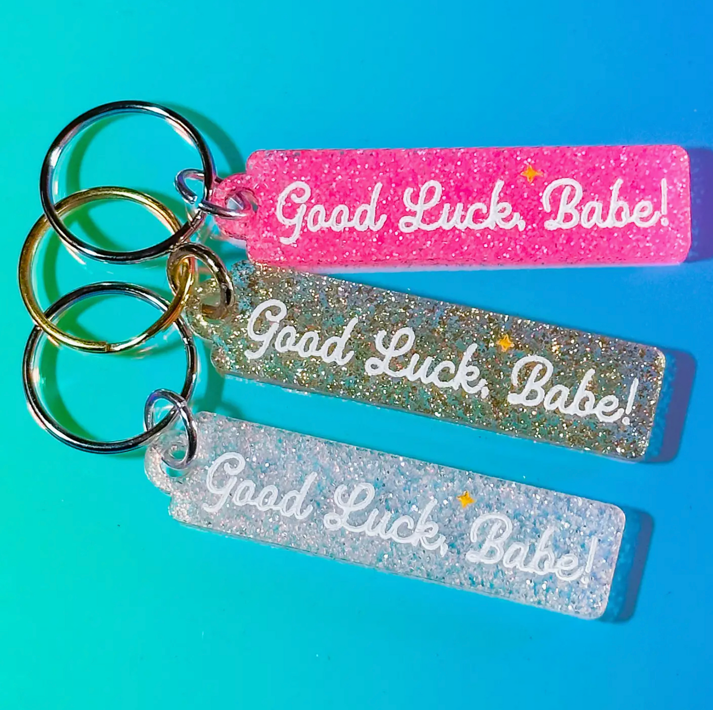 Good Luck, Babe Glitter Acrylic Keychain (2 colors available)