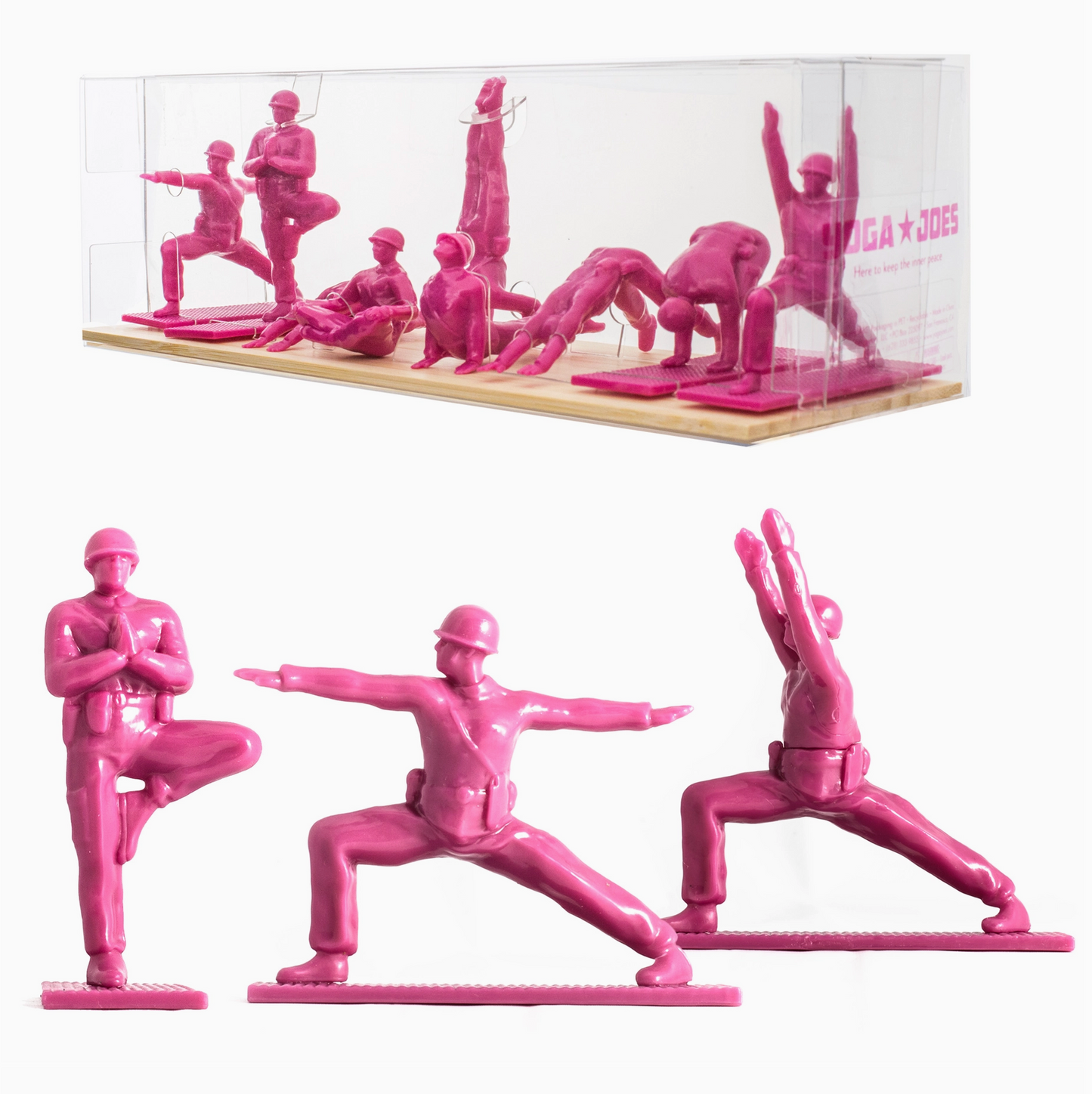 Pink Yoga Joes Set - 9 Figurines Included