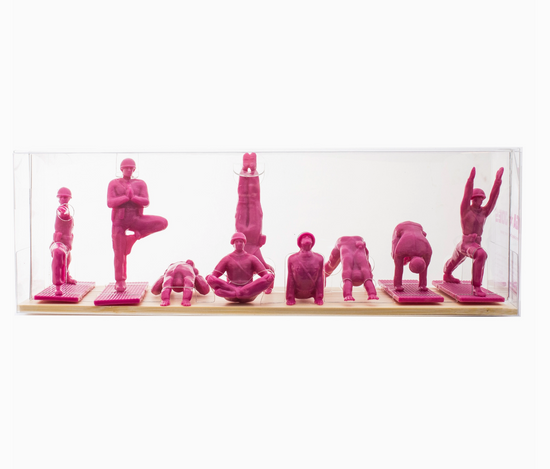 Pink Yoga Joes Set - 9 Figurines Included