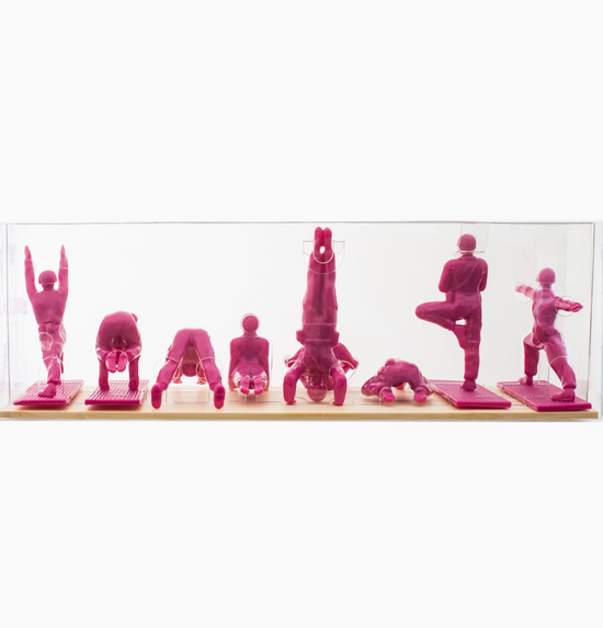 Pink Yoga Joes Set - 9 Figurines Included