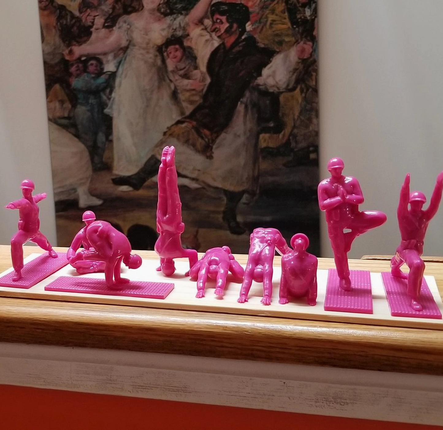 Pink Yoga Joes Set - 9 Figurines Included